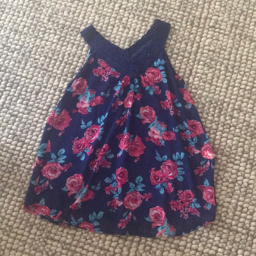 Blue and pink floral tank